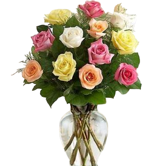 15 multi-colored roses | Flower Delivery Stary Oskol